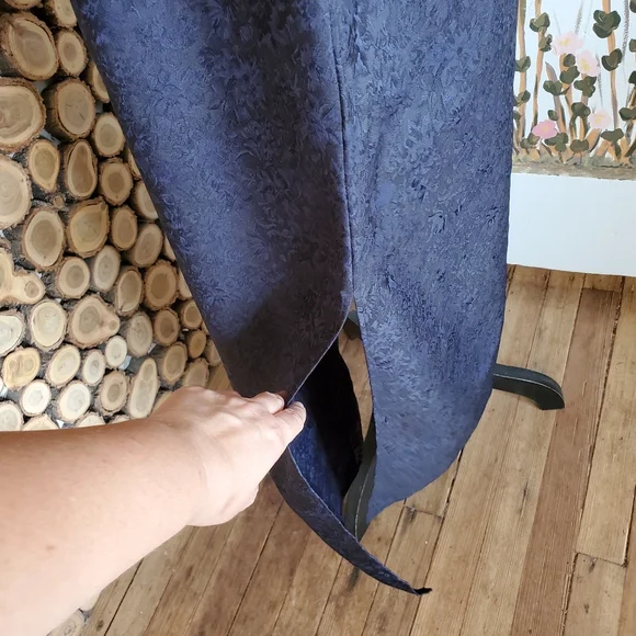 MaxMara Blue Floral Silk Blend Button Down Mandarin Collar Sleeveless Dress 14 - Picture 7 of 7